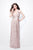 Primavera Couture - Astounding V Neck Full Sequins Long Sheath Dress 1257 in Pink and Gold