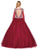 Dancing Queen - 1257 Teardrop Cutout Jewel Ornate Quinceanera Gown In Red