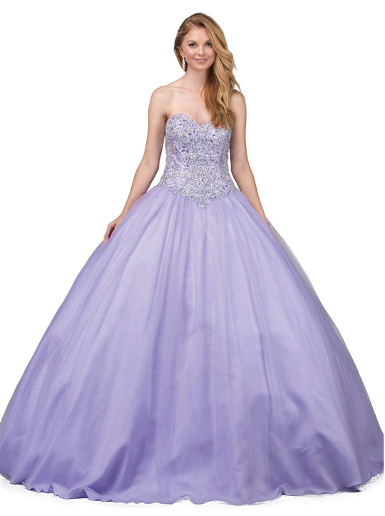 Dancing Queen - 1258 Crystal Embellished Sweetheart Evening Gown