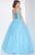 Studio 17 - 12589 Cap Sleeve Starburst Ballgown in Blue