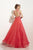Studio 17 - Bejeweled High Halter Neck Two Tone Chiffon A-line Dress 12597 In Orange