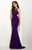 Studio 17 - Alluring High Halter Cutout Trumpet Gown 12599 In Purple