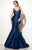 Studio 17 - 12605 Luminous Ruffled Panel Mikado Trumpet Gown