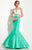 Studio 17 - Two-Piece Crochet Lace Illusion Mermaid Gown 12609  in Green