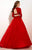 Studio 17 - Classy Two Piece Long Sleeve Ballgown 12611 in Red