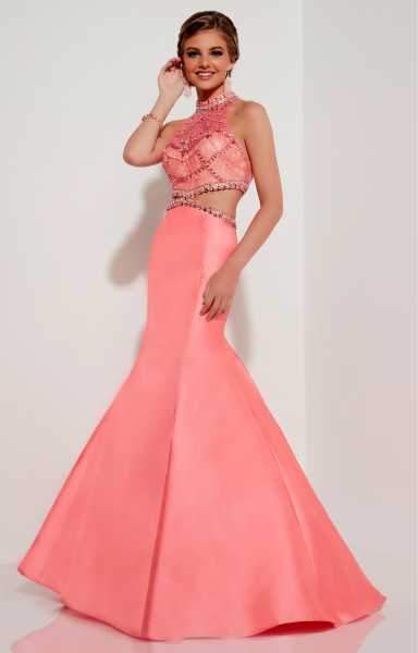 Studio 17 - 12615 Two-Piece Beaded Choker Neck Mikado Trumpet Gown