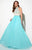 Studio 17 - Dazzling Laced and Beaded Choker Neck Chiffon A-Line Gown 12619 in Black and Gray