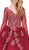 Dancing Queen - 1262 Embroidered Long Sleeve Quinceanera Ballgown In Red