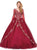 Dancing Queen - 1262 Embroidered Long Sleeve Quinceanera Ballgown In Red