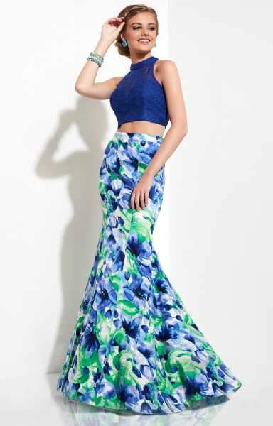 Studio 17 - Attractive Two Piece Print Dress 12620 in Blue