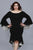 Shail K - 12622 Bell Sleeve Spandex High Low Trumpet Dress in Black