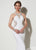 Studio 17 12624 Bejeweled Halter Neckline with Sheer Cutouts Trumpet Dress in White