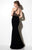 Studio 17 - Glamorous Beaded and Jeweled Halter Neck Jersey Trumpet Gown 12627 in Pink and Silver
