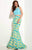 Studio 17 - Appealing Embellished Jewel Neck Tulip Brocade Trumpet Gown 12628 in Yellow and Blue