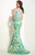 Studio 17 - Appealing Embellished Jewel Neck Tulip Brocade Trumpet Gown 12628 in Yellow and Blue