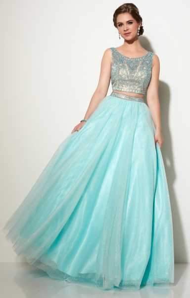Studio 17 - Two-Piece Bejeweled Sleeveless Ball Gown 12639 in Blue