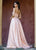 Ashley Lauren - 1263 Crystal Beaded Sweetheart Brocade Ballgown in Pink and Gold