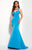 Studio 17 - Pleated Sweetheart with Rhinestone Embellishment Sheath Dress 12641 in Blue