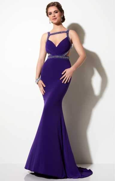 Studio 17 - Pleated Sweetheart with Rhinestone Embellishment Sheath Dress 12641 in Blue