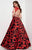 Studio 17 - Two-Piece Lace Crop Top Printed A-line Dress In Red
