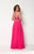 Studio 17 - 12651 Floral Embroidered Illusion Halter Chiffon Gown In Pink and Multi-Color
