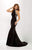 Studio 17 - 12653 Beaded High Halter Stretch Satin Trumpet Dress In Black