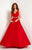 Studio 17 - 12654 Sleeveless V-Neck Satin A-Line Gown In Red