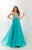 Studio 17 - 12655 Bejeweled Illusion Halter Chiffon Dress In Green