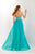 Studio 17 - 12655 Bejeweled Illusion Halter Chiffon Dress In Green