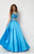 Studio 17 - 12657 Two-Piece Adorned Illusion Jewel Ballgown In Blue