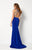 Studio 17 - 12658 Beaded Illusion Halter Stretch Satin Trumpet Dress In Blue
