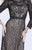 Shail K - 1265 Glittering Long Sleeve Evening Gown In Black and Neutral