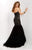 Studio 17 - 12662 Sequined Plunging Sweetheart Mermaid Dress In Black and Neutral