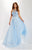 Studio 17 - 12664 Embellished Illusion Halter Chiffon Dress In Blue