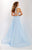 Studio 17 - 12664 Embellished Illusion Halter Chiffon Dress In Blue
