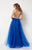 Studio 17 - 12667 Illusion Jewel Crystal Festooned Tulle Gown In Blue