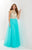 Studio 17 - 12667 Illusion Jewel Crystal Festooned Tulle Gown In Green