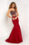 Studio 17 - 12668 Two Piece Bedazzled Mikado Trumpet Dress In Red