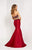 Studio 17 - 12668 Two Piece Bedazzled Mikado Trumpet Dress In Red