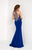 Studio 17 - 12669 Multi-Colored Beaded Halter Jersey Sheath Dress In Blue and Multi-Color