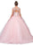 Dancing Queen - 1267 Cap Sleeves Embellished Quinceanera Ballgown In Pink