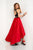 Studio 17 - Two Piece Satin Beaded High Low A-line Dress 12671 In Red and Black