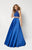 Studio 17 - 12673 Two Piece Beaded Satin A-line Dress In Blue
