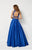 Studio 17 - 12673 Two Piece Beaded Satin A-line Dress In Blue