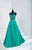 Studio 17 - 12673 Two Piece Beaded Satin A-line Dress In Green