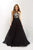 Studio 17 - 12675 Multi-Colored Floral Lace Chiffon A-line Dress In Black and Multi-Color
