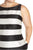Adrianna Papell - 41913061 Sleeveless Striped Mikado A-Line Dress in Black and White