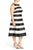 Adrianna Papell - 41913061 Sleeveless Striped Mikado A-Line Dress in Black and White