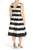 Adrianna Papell - 41913061 Sleeveless Striped Mikado A-Line Dress in Black and White
