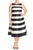 Adrianna Papell - 41913061 Sleeveless Striped Mikado A-Line Dress in Black and White
